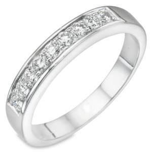 Platinum Channel-Set Round Brilliant Diamond Wedding Band - Dallas TX