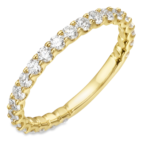14K Yellow Gold Shared-Prong 0.93ctw Diamond Wedding Band - Dallas | Mariloff Diamonds