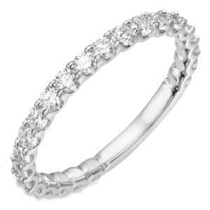 14K White Gold Shared-Prong 0.93ctw Diamond Wedding Band - Dallas TX