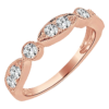 14K Rose Gold Scalloped Milgrain Accented Diamond Wedding Band - Dallas TX | Mariloff Diamonds