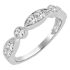 14K White Gold Scalloped Milgrain Accented Diamond Wedding Band - Dallas TX | Mariloff Diamonds