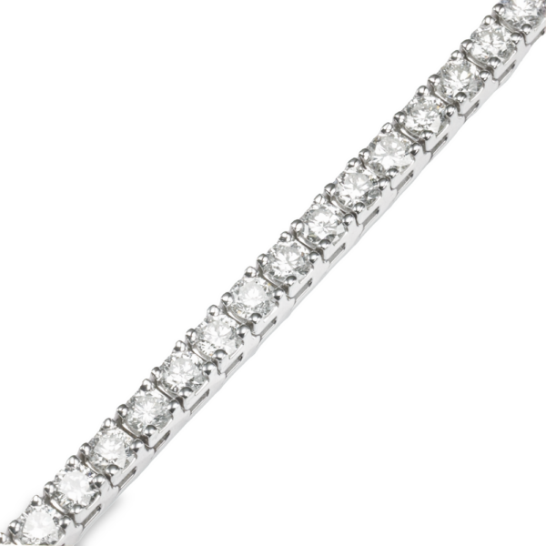 14K White Gold 6.60ctw Round Brilliant Diamond Tennis Bracelet 7" - Dallas TX