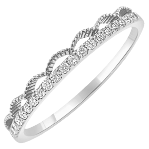14K White Gold Accented Gold Scalloped Diamond Wedding Band - Dallas TX | Mariloff Diamonds