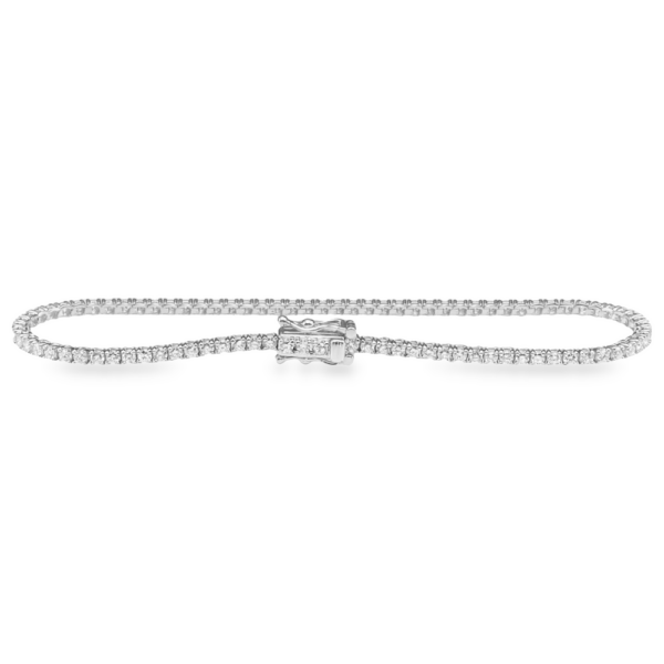 14K White Gold 1.90ctw Round Brilliant Diamond Tennis Bracelet 7" - Dallas TX