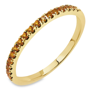 14K Yellow Gold Round Citrine Stackable Wedding Band - Dallas TX
