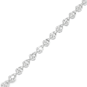 14K White Gold Baguette and Round Diamond Y-Necklace - Dallas TX | Mariloff Diamonds