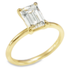 14K Yellow Gold 4-Prong Basket 1.8MM Emerald Cut Diamond Solitaire Engagement Ring - Dallas TX