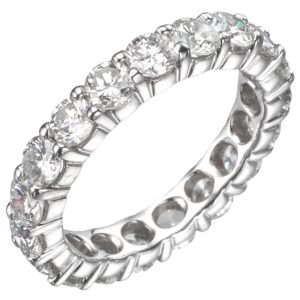 14K White Gold Round Brilliant Cut Diamond Prong-Set Eternity Band - 3.00ctw - Dallas TX