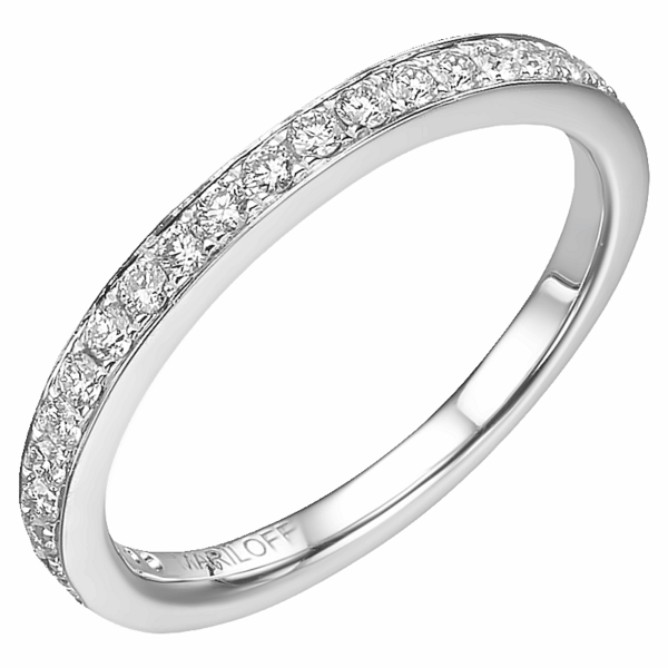 18K White Gold 0.30ctw Channel Set Round Diamond Wedding Band at Mariloff Diamonds in Dallas TX
