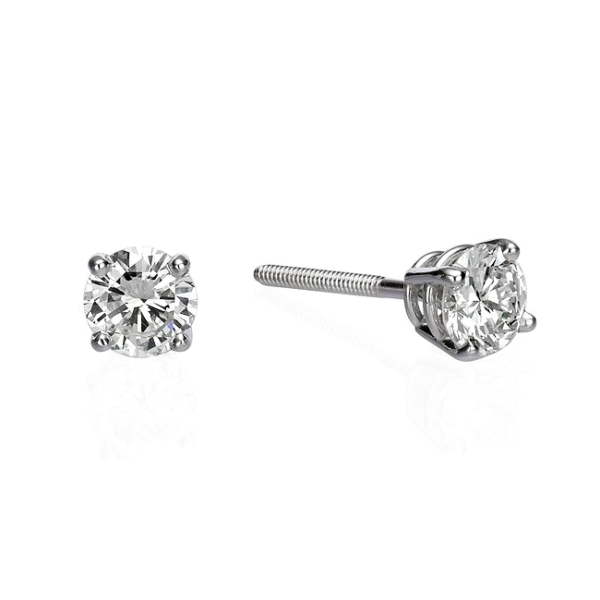 14K Gold Classic Round Brilliant Diamond Stud Earrings – 0.68ctw | Dallas TX