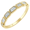 14K Gold 0.45ctw Bezel-Set Baguette Diamond Wedding Band Stackable 16