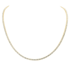 14K Gold Classic 3.12ctw Round Brilliant Diamond Tennis Necklace 17