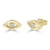 14K Gold Diamond Accented Evil Eye Stud Earrings - Dallas TX