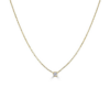 14K Gold Bezel Set Diamond Solitaire Pendant Necklace
