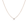 14K Gold Bezel Set Diamond Solitaire Pendant Necklace - Image 3