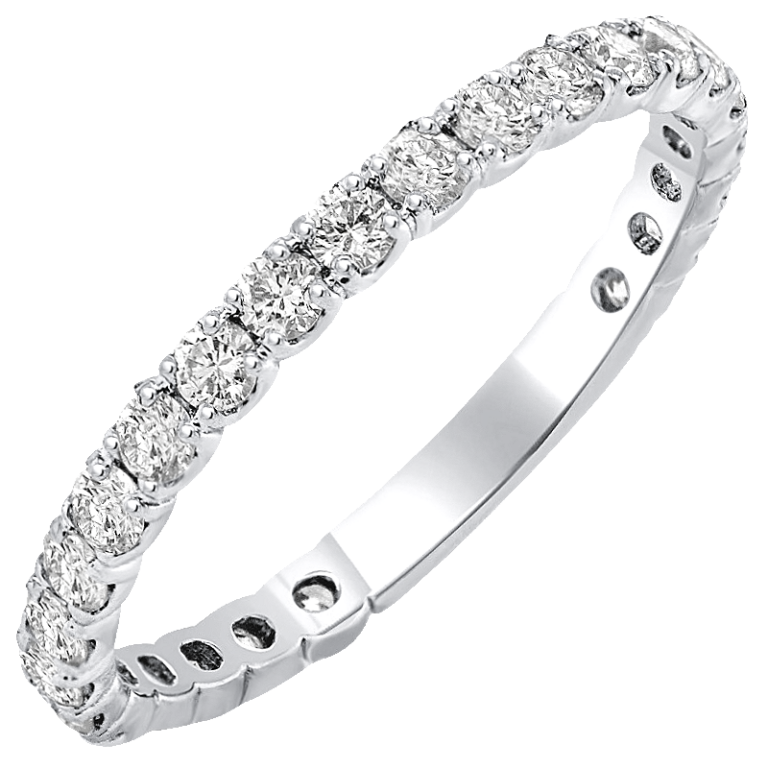 14K Gold 0.72ctw Shared-Prong Diamond Wedding Band Classic 8