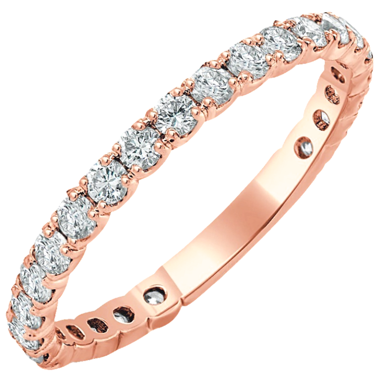 14K Gold 0.72ctw Shared-Prong Diamond Wedding Band Classic 7