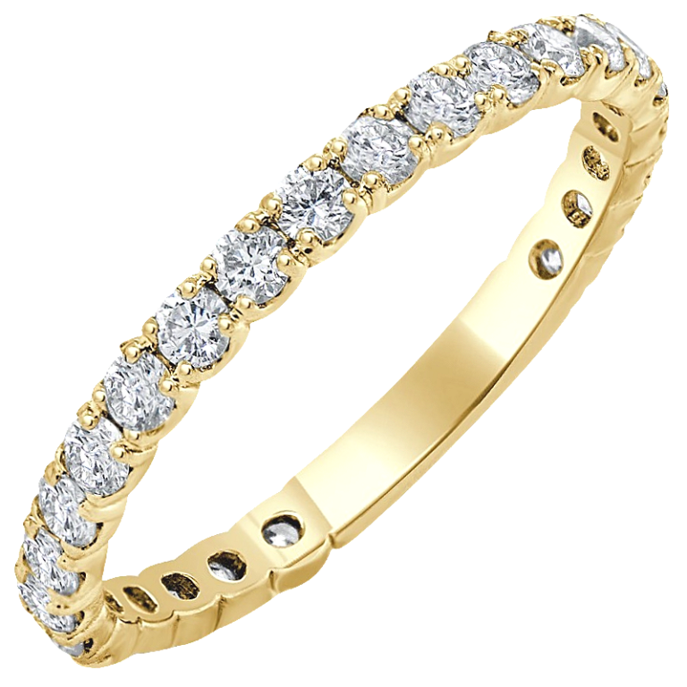 14K Gold 0.72ctw Shared-Prong Diamond Wedding Band Classic 9