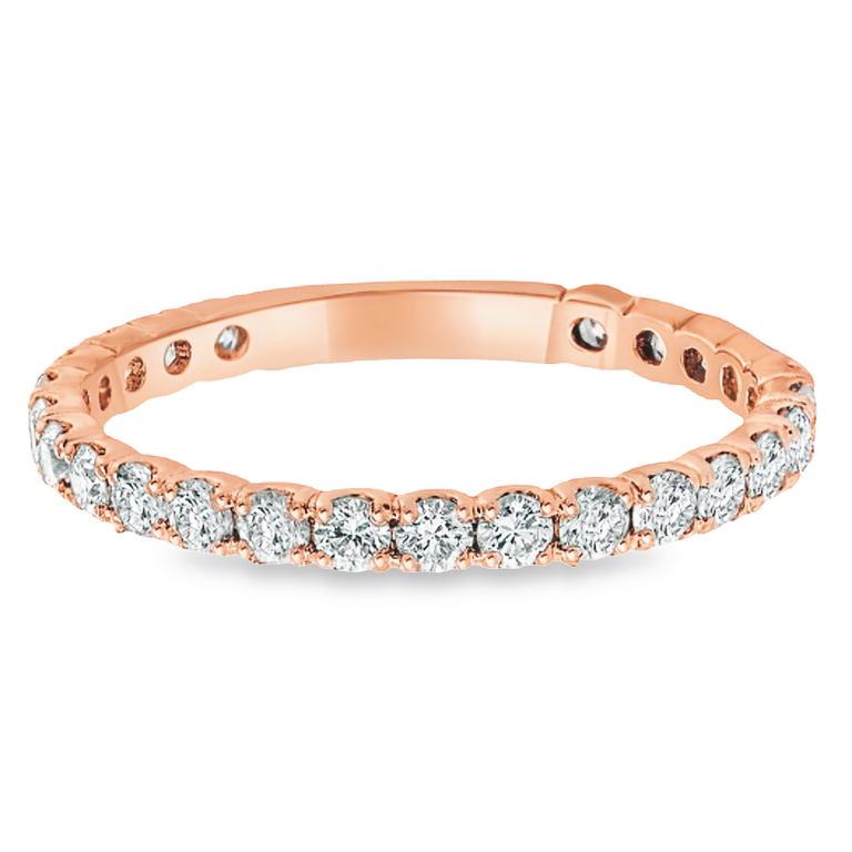 14K Gold 0.72ctw Shared-Prong Diamond Wedding Band Classic 12
