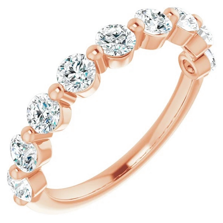 14K Rose Gold Single Shared-Prong Diamond Band - Dallas TX