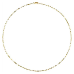 14K Gold Classic 2.1MM Paperclip Chain-Link Necklace 20