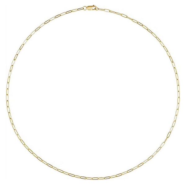 14K Gold Classic 2.1MM Paperclip Chain-Link Necklace 20" - Dallas TX