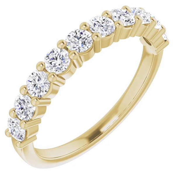 14K Yellow Gold 0.90ctw Shared-Prong Diamond Wedding Band - Dallas TX | Mariloff Diamonds