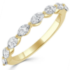 14K Gold East-West Marquise Cut Diamond Wedding Band Classic 17