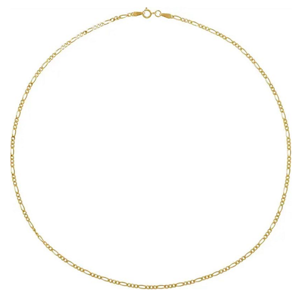 14K Yellow Gold Classic 1.9MM Figaro Chain Link Necklace 16" - Dallas TX