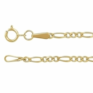 14K Gold Classic 1.9MM Figaro Chain Link Necklace 16