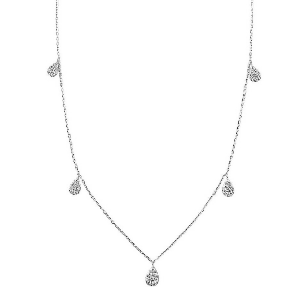 14K Gold Pave Diamond by the Yard Station Necklace - Dallas TX