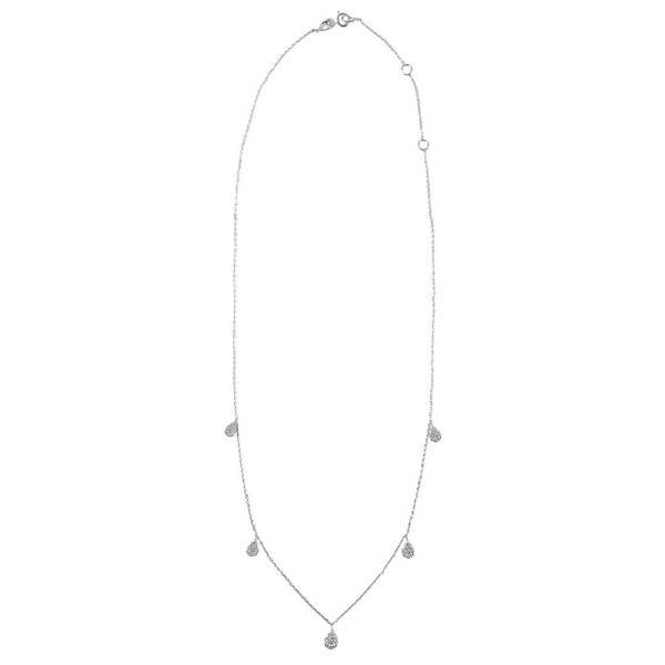 14K White Gold Pave Diamond by the Yard Station Necklace - Dallas TX