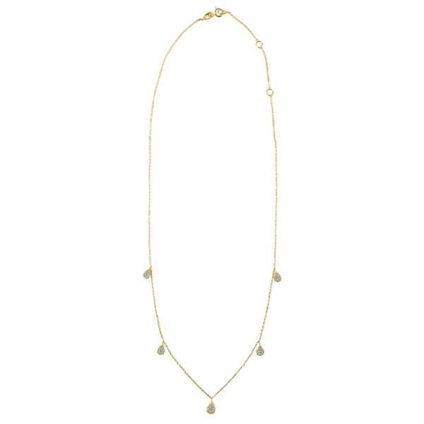 14K Yellow Gold Pave Diamond by the Yard Station Necklace - Dallas TX