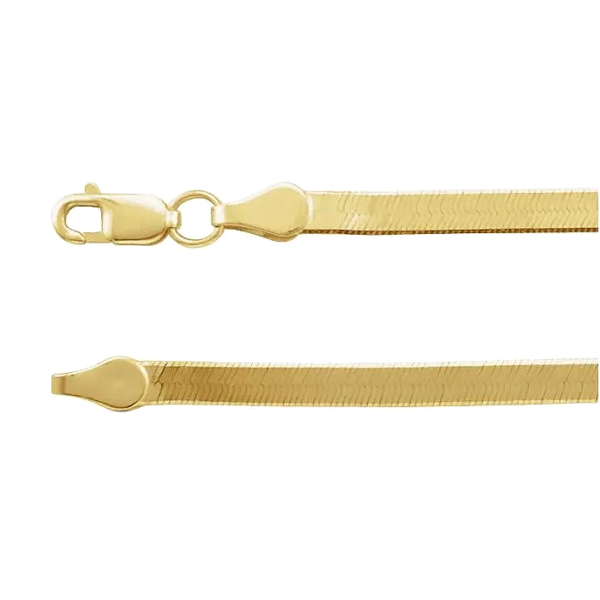 14K Gold Classic 2.8MM Herringbone Chain Necklace 16" - Mariloff Diamonds | Dallas TX