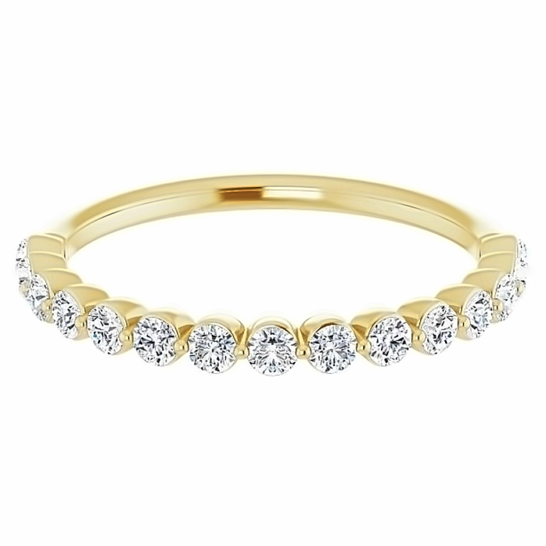 14K Gold 0.50ctw Single Shared-Prong Diamond Band Classic 4