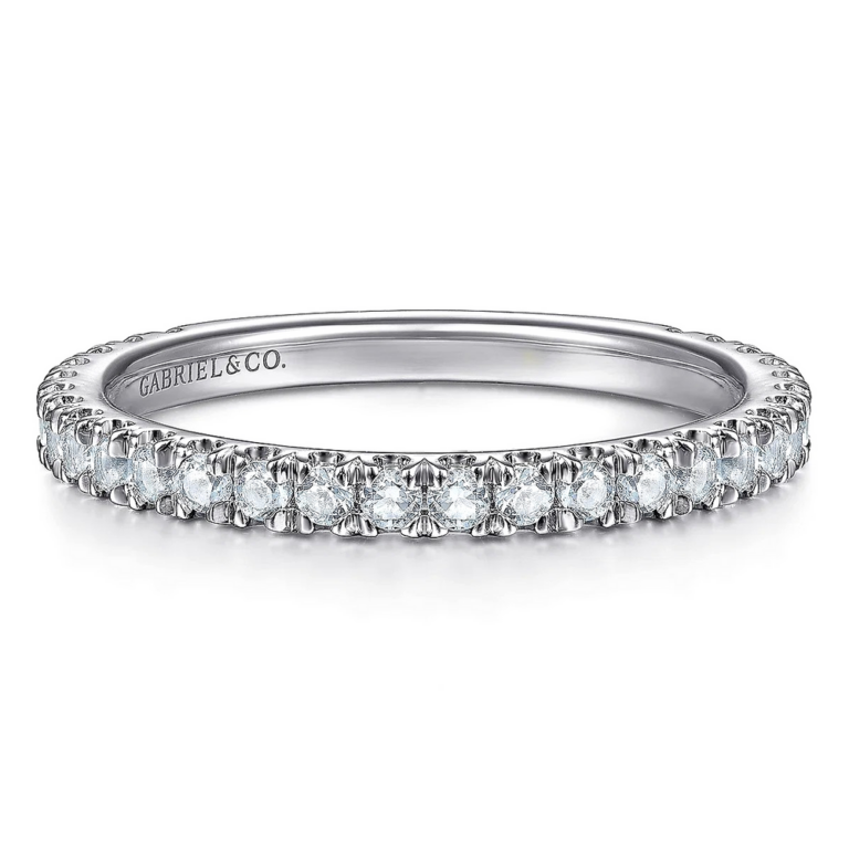 14K Gold Round Blue Topaz Stackable Wedding Band - Dallas TX