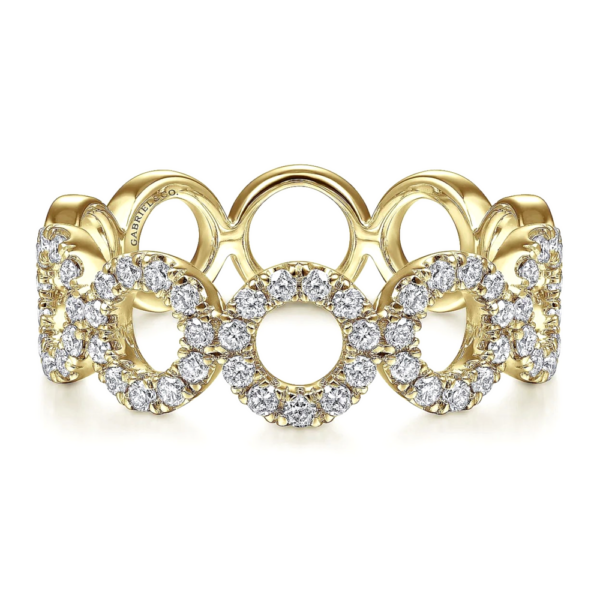 14K Gold Open Circle Diamond Accented Fashion Ring - Dallas TX