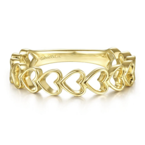 14K Gold Negative Space Heart Shape Stackable Band - Dallas TX