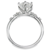 14K White Gold 6-Prong Diamond Accented Round Brilliant Engagement Ring | Mariloff Diamonds