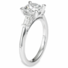 14K Gold Three-Stone Claw Prong Tapered-Baguette Diamond Engagement Mounting - Dallas TX