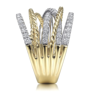 14K Diamond Accented Criss-Cross Rope Fashion Ring - Dallas TX | Mariloff Diamonds