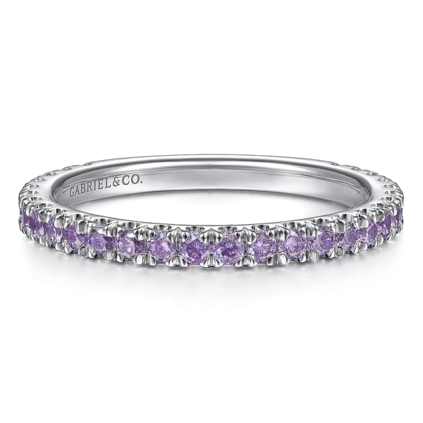 14K Gold Round Amethyst Stackable Wedding Band 0.37ctw - Dallas TX