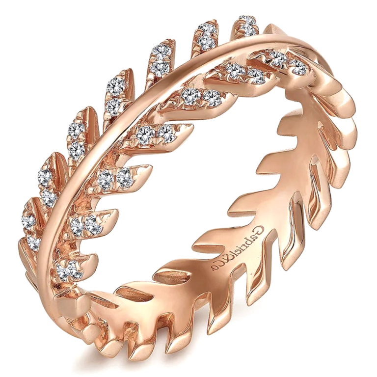 14K Rose Gold Chevron Ring with .15ctw Diamonds Size 6.5 Fine Jewelry 4