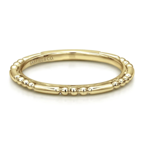 14K Ball and Bar Station Raised Stackable Band - Dallas | Mariloff Diamonds