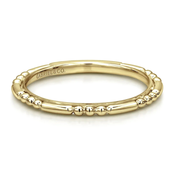 14K Ball and Bar Station Raised Stackable Band - Dallas | Mariloff Diamonds