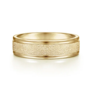 14K Gold 6mm - Sandblasted Finish Men's Wedding Band