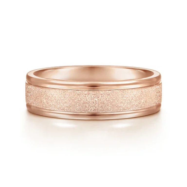 14K Gold 6mm – Sandblasted Finish Men’s Wedding Band Gabriel 22