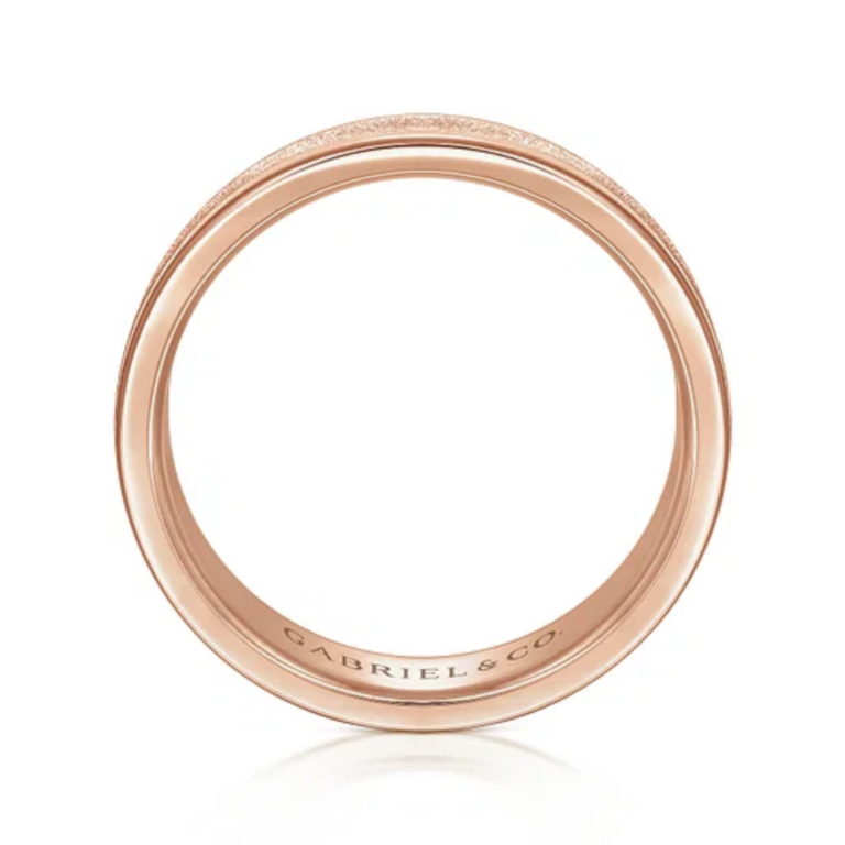 14K Gold 6mm – Sandblasted Finish Men’s Wedding Band Gabriel 24