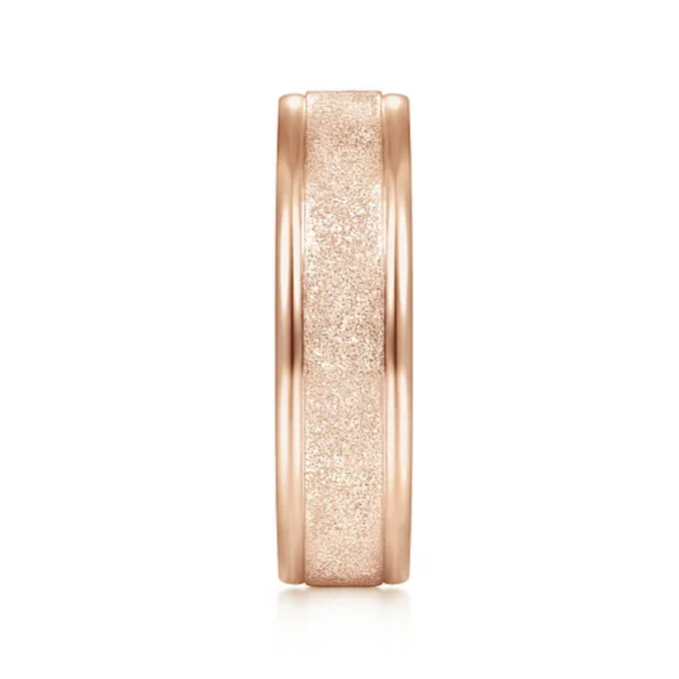 14K Gold 6mm – Sandblasted Finish Men’s Wedding Band Gabriel 25