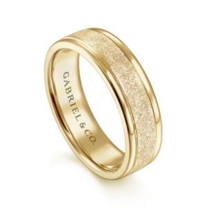 14K Gold 6mm - Sandblasted Finish Men's Wedding Band